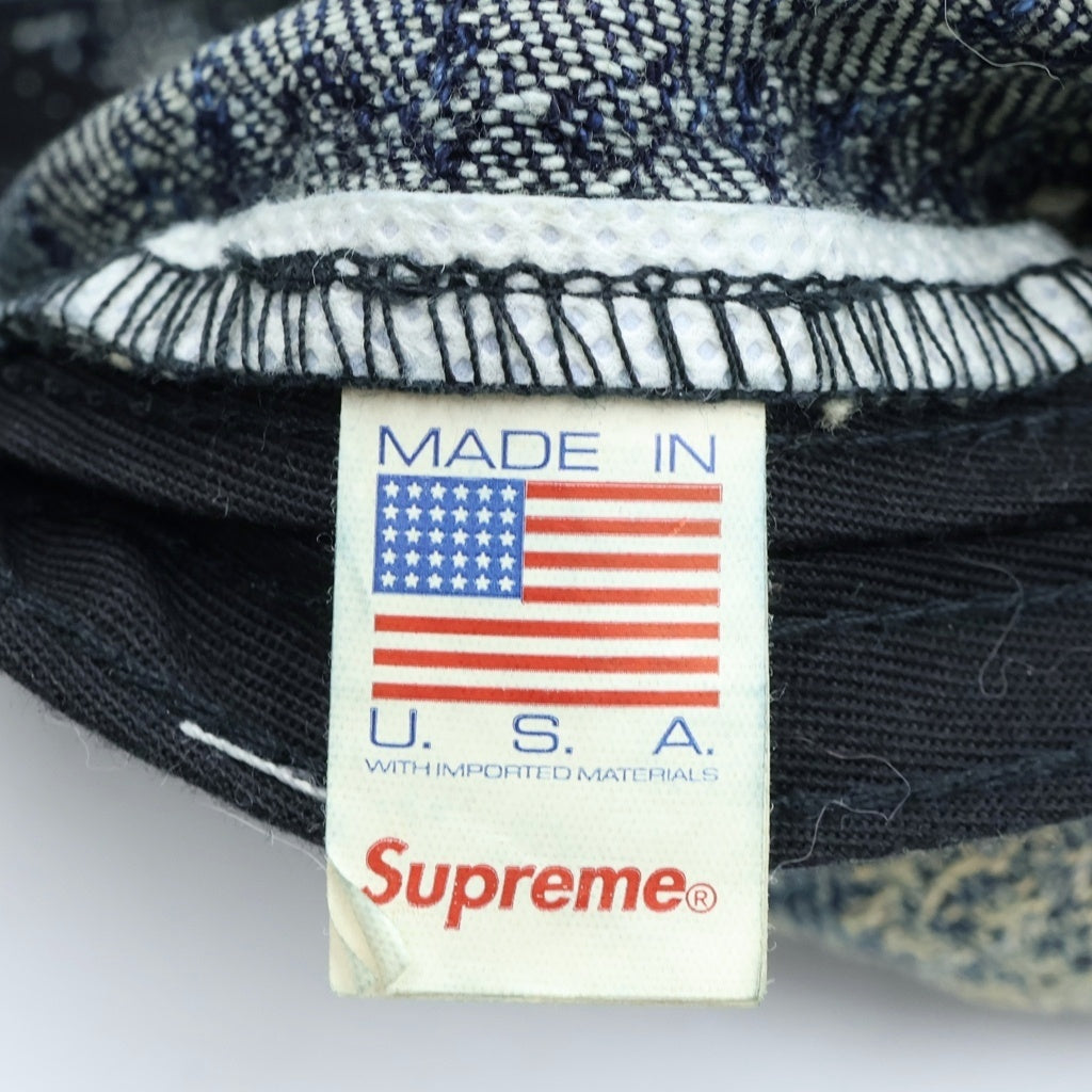 SUPREME(シュプリーム) 25SS Bandana Jacquard Denim Camp Cap バンダナ柄 ジャガードロゴ デニムキャンプキャップ 帽子 インディゴ レディース