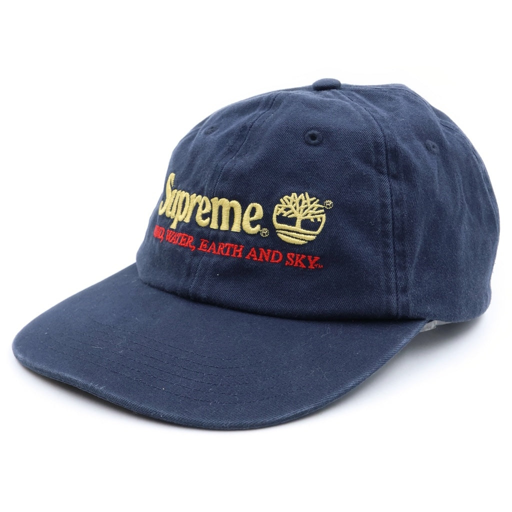 SUPREME(シュプリーム) 20SS ×timberland 6-panel cap ロゴ 刺繍 キャップ ネイビー