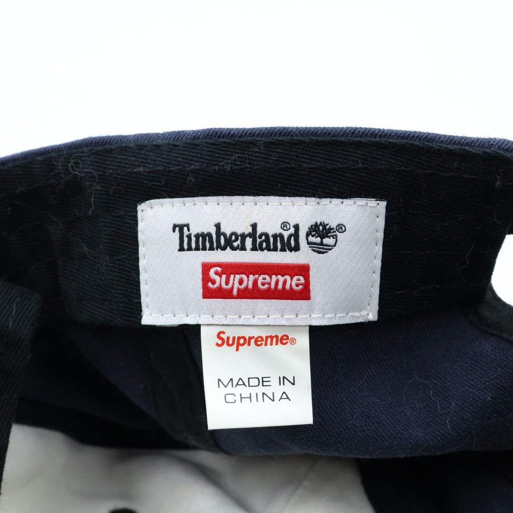 SUPREME(シュプリーム) 20SS ×timberland 6-panel cap ロゴ 刺繍 キャップ ネイビー