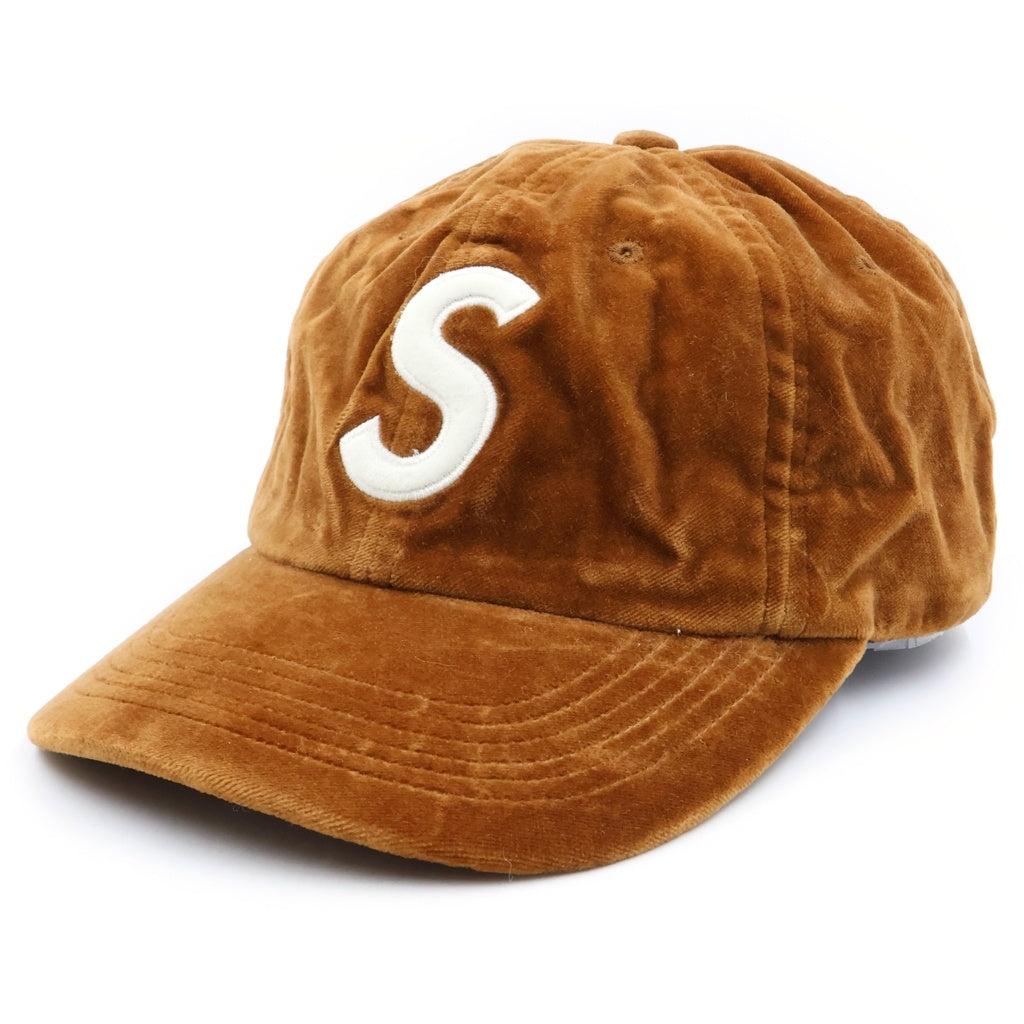 SUPREME(シュプリーム) 20AW Velvet S Logo 6-Panel Cap Sロゴ 刺繍 キャップ 帽子 ブラウン