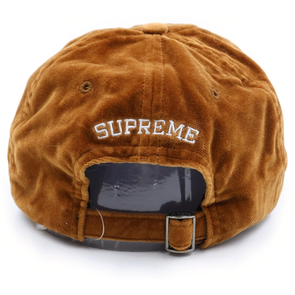 SUPREME(シュプリーム) 20AW Velvet S Logo 6-Panel Cap Sロゴ 刺繍 キャップ 帽子 ブラウン