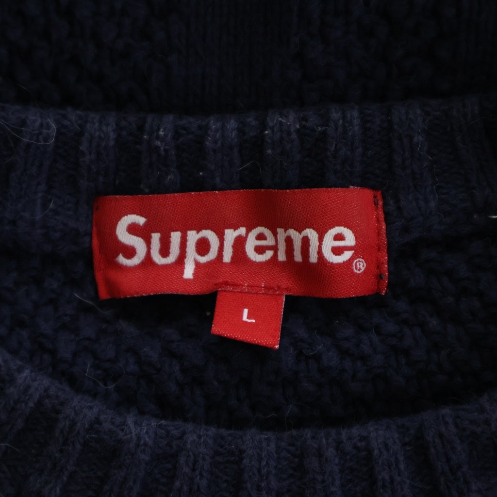 SUPREME(シュプリーム) 20AW Textured Small Box Sweater スモール ボックスロゴ セーター ネイビー -
