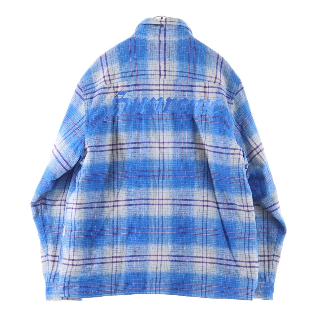 SUPREME(シュプリーム) 23AW Lined Flannel Snap Shirt 裏地 ボア フランネル シャツ ブルー -
