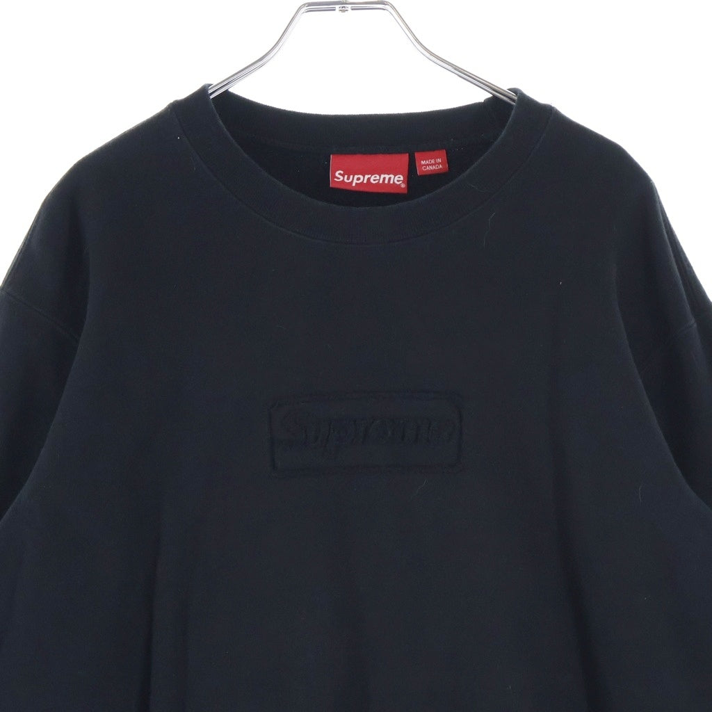 SUPREME(シュプリーム) 20SS Cutout Logo Crewneck カットアウトボックスロゴ クルーネックスウェットトレーナー ブラック