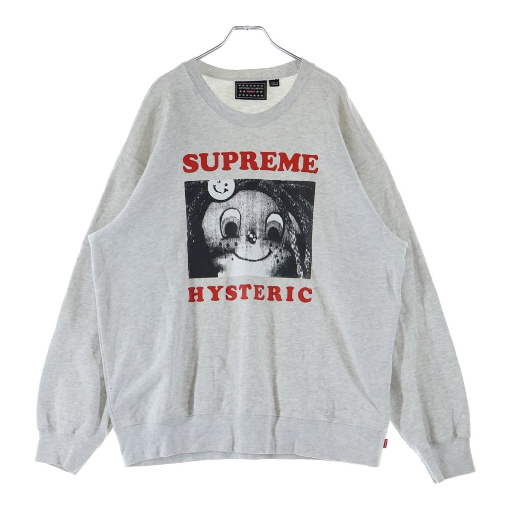 SUPREME(シュプリーム) 21SS ×HYSTERIC GLAMOUR Crewneck ロゴ プリント スウェットシャツ グレー -