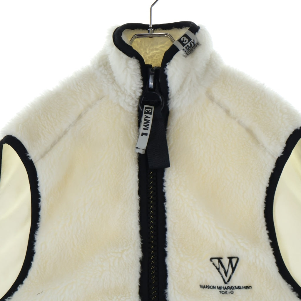 MAISON MIHARAYASUHIRO(メゾンミハラヤスヒロ) 25AW AMATEUR SEWN WIDE BACK BOA VEST ジップアップ ボア ベスト ホワイト A15VT602-0