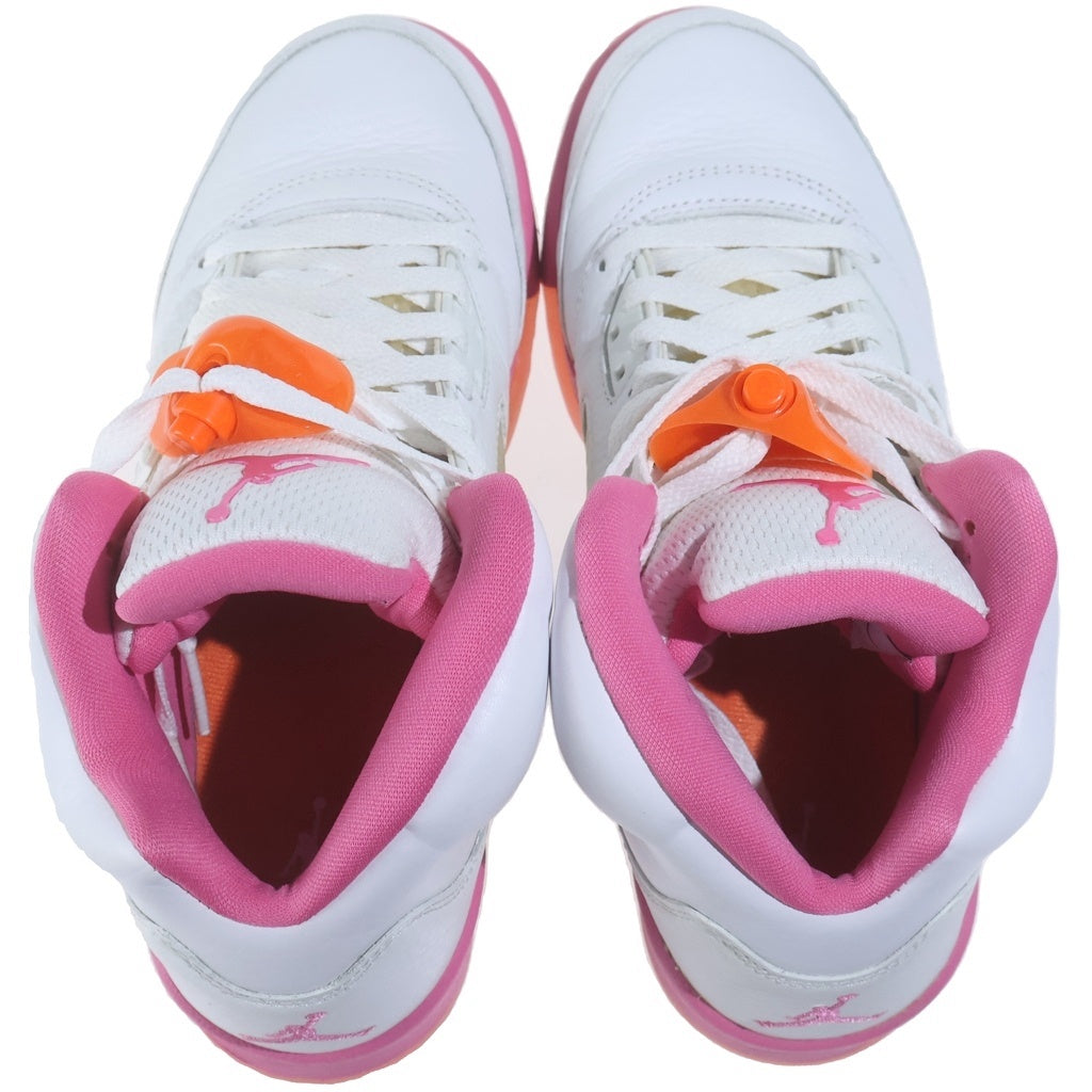 NIKE(ナイキ) AIR JORDAN RETRO エア ジョーダン 5 レトロ ハイカットスニーカー ホワイト/ピンク US6Y/24.0cm 440892-168 レディース