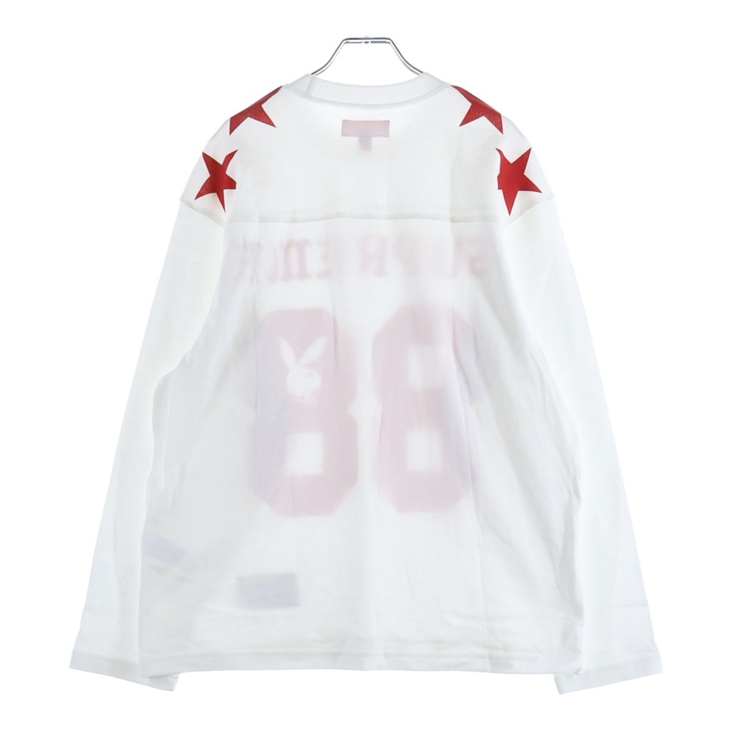 SUPREME(シュプリーム) 26SS ×Playboy L/S football Top ×プレイボーイ フットボール 長袖Tシャツ カットソー ホワイト/レッド