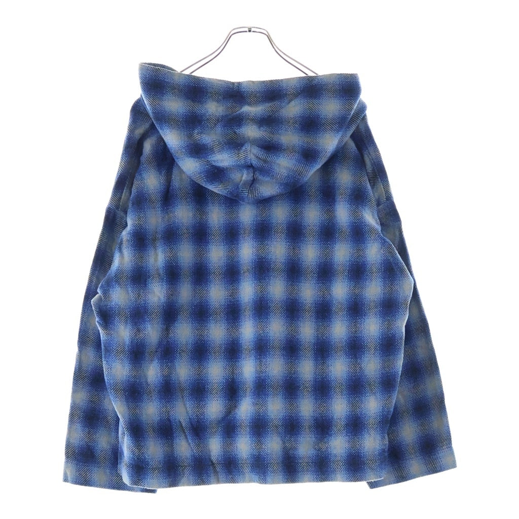 N.HOOLYWOOD(エヌハリウッド) LINE POCKET HOODIE オンブレチェック柄 メキシカンパーカー ブルー 191-SH13-050