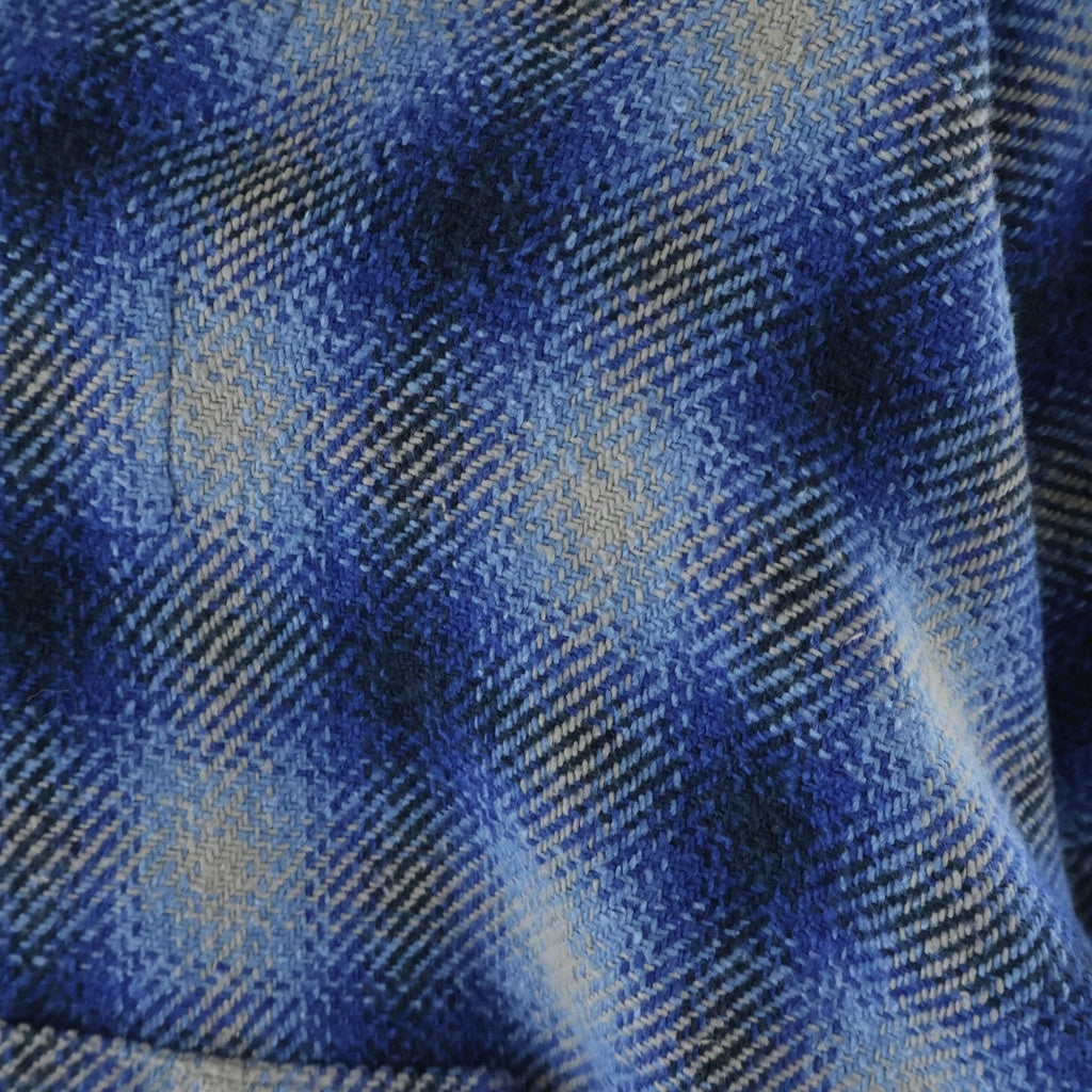 N.HOOLYWOOD(エヌハリウッド) LINE POCKET HOODIE オンブレチェック柄 メキシカンパーカー ブルー 191-SH13-050