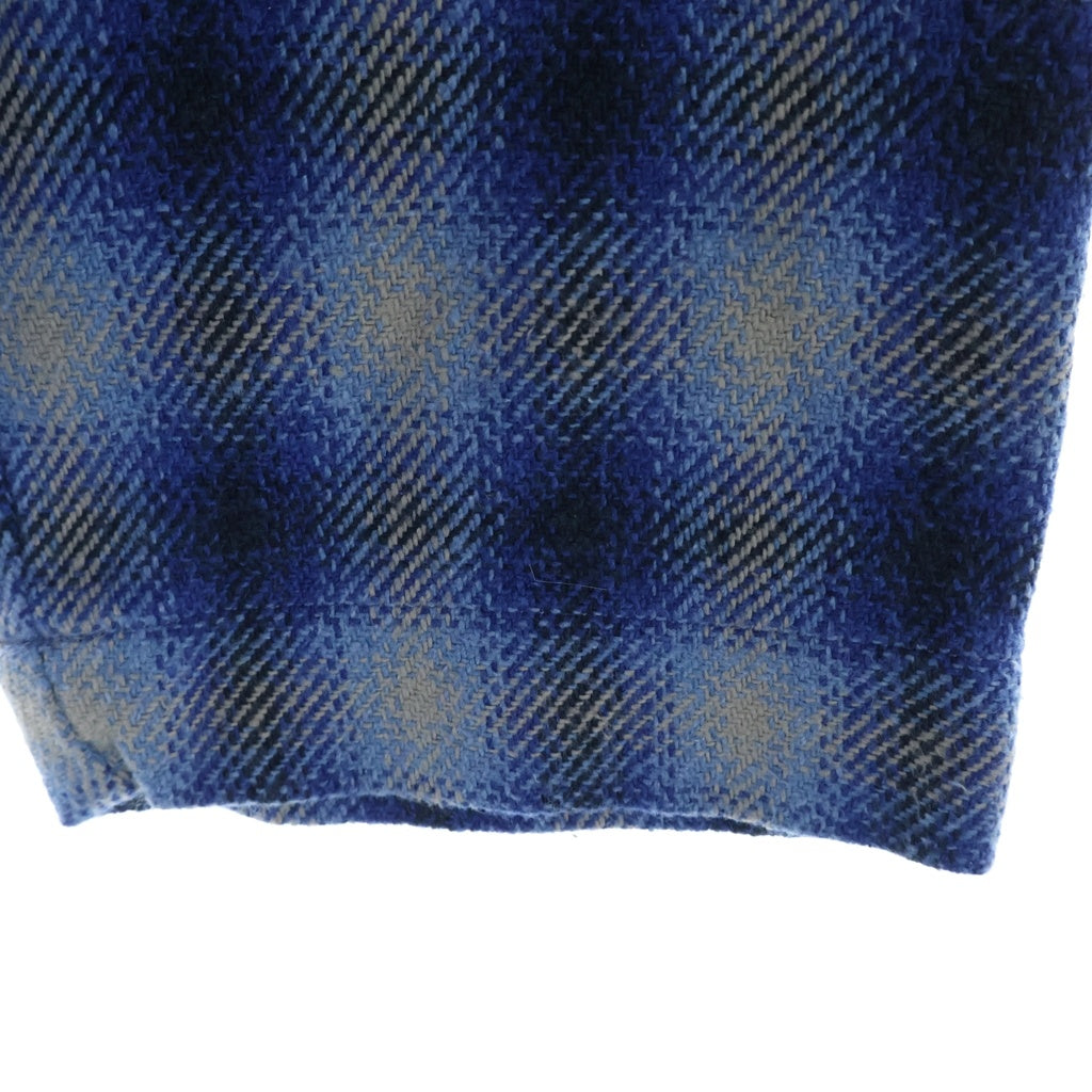 N.HOOLYWOOD(エヌハリウッド) LINE POCKET HOODIE オンブレチェック柄 メキシカンパーカー ブルー 191-SH13-050