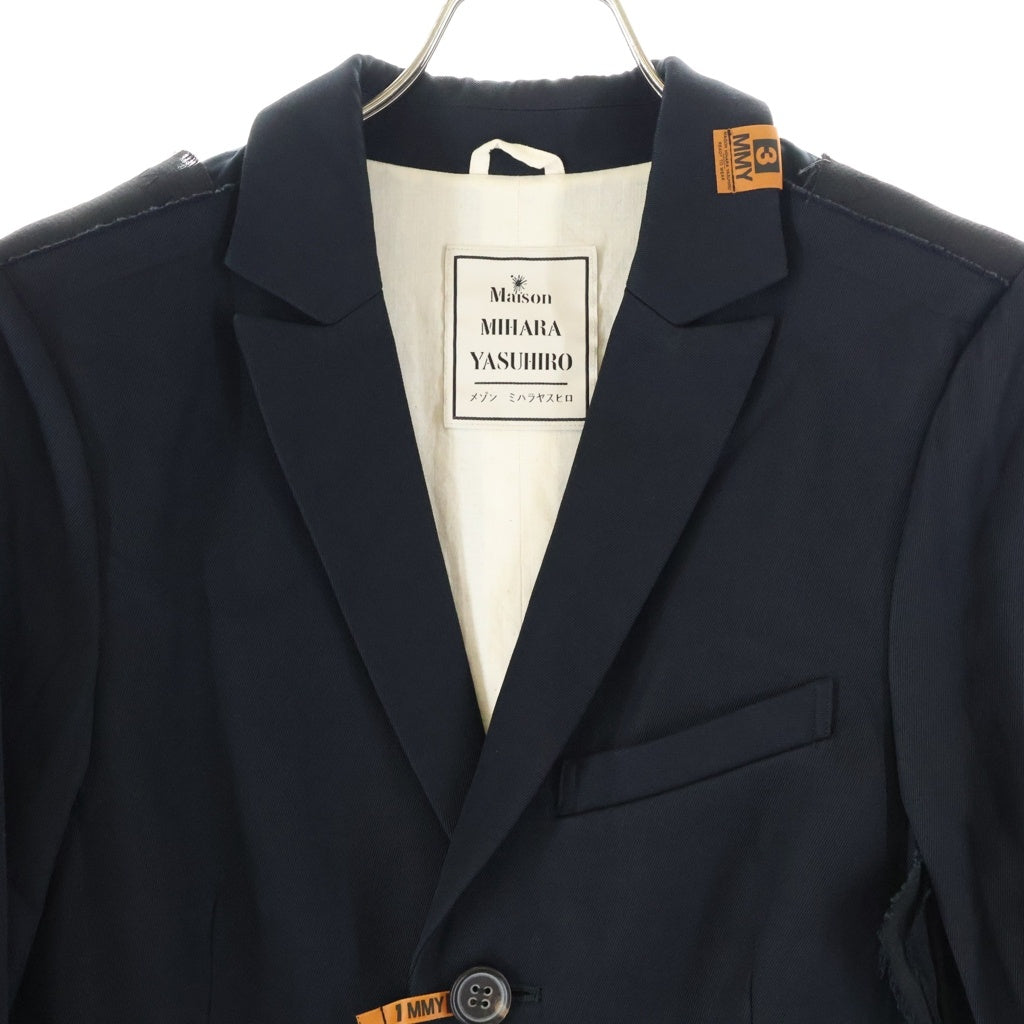 MAISON MIHARAYASUHIRO(メゾンミハラヤスヒロ) Layered Single-Breasted Blazer 再構築 シングル テーラードジャケット ブラック BO7JK201