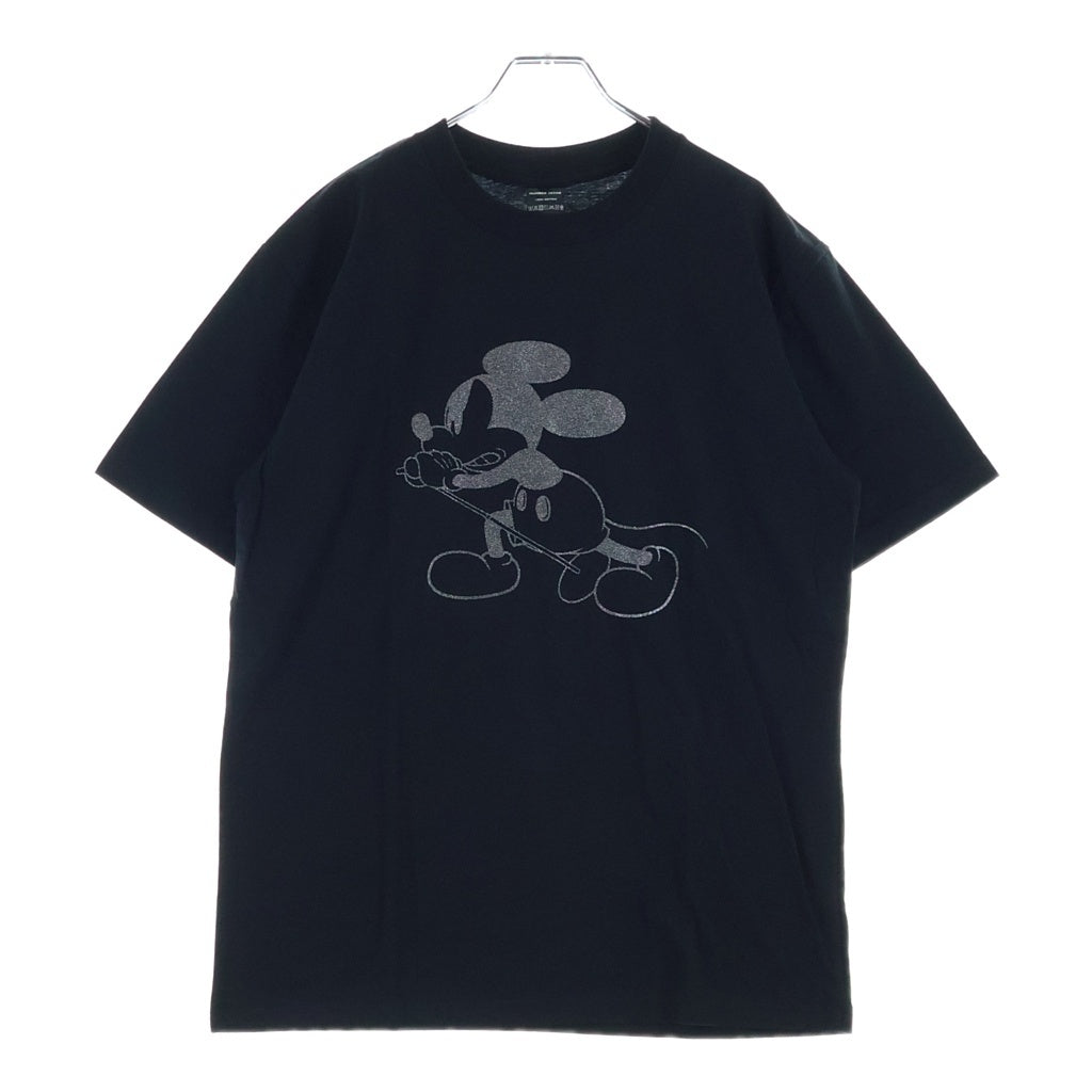 NUMBER (N)INE(ナンバーナイン) MICKEY MOUSE NN GLITTER PRINTED T-SHIRT ラメ グリッター プリント半袖Tシャツ カットソー ブラック BA2WDNT009