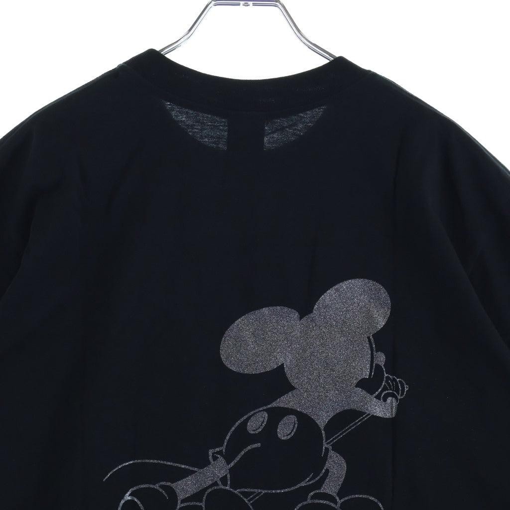 NUMBER (N)INE(ナンバーナイン) MICKEY MOUSE NN GLITTER PRINTED T-SHIRT ラメ グリッター プリント半袖Tシャツ カットソー ブラック BA2WDNT009