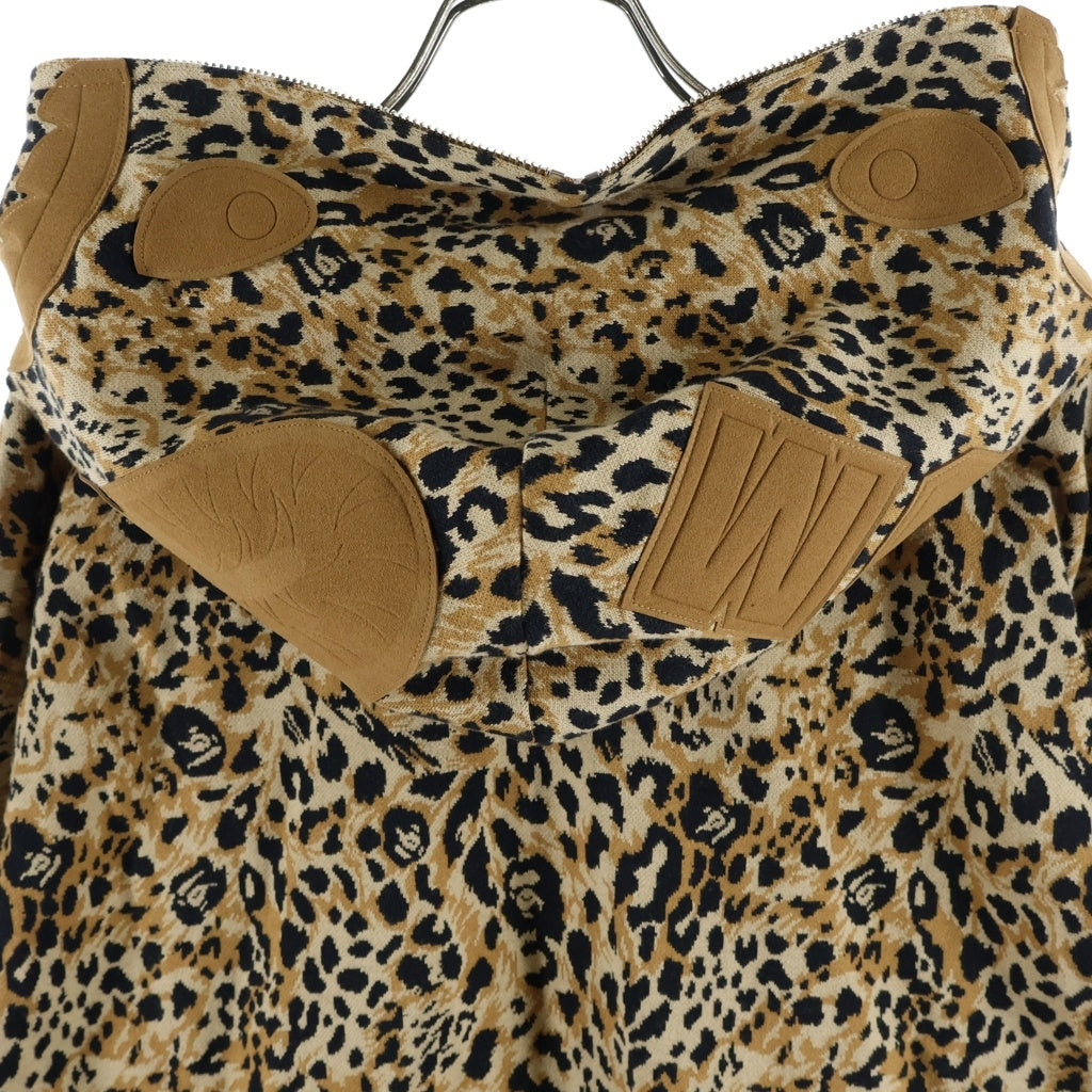 A BATHING APE(アベイシングエイプ) WILD LEOPARD PATTERN SHARK RELAXED FIT FULL ZIP HOODIE フーデット フルジップアップパーカー ベージュ 001ZPL801309M
