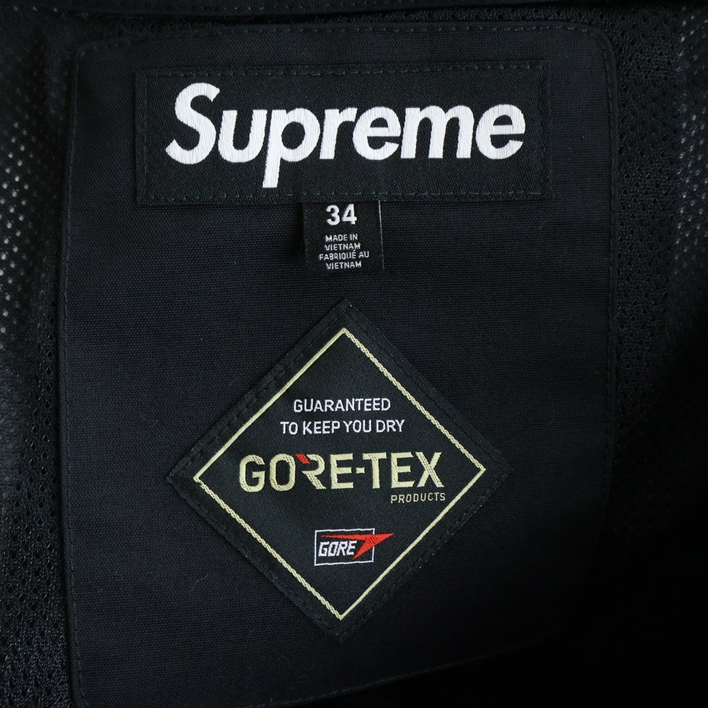 SUPREME(シュプリーム) GORE-TEX Stripe Pant ロゴ 刺繍 ナイロン ライン パンツ ブラック