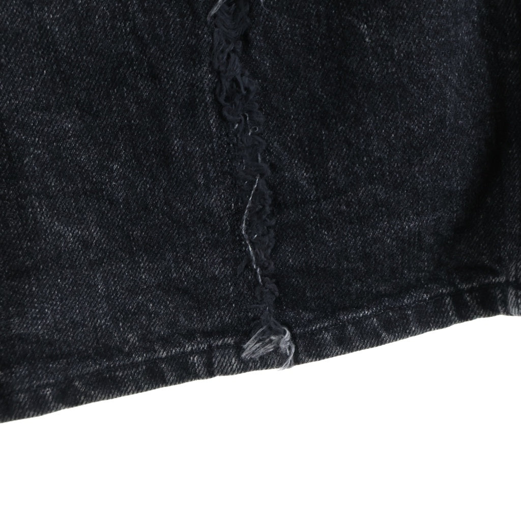 Jieda(ジエダ) 23SS SWITCHING OVER DENIM PANTS 切り替え ワイド デニム パンツ ブラック Jie-22W-PT01