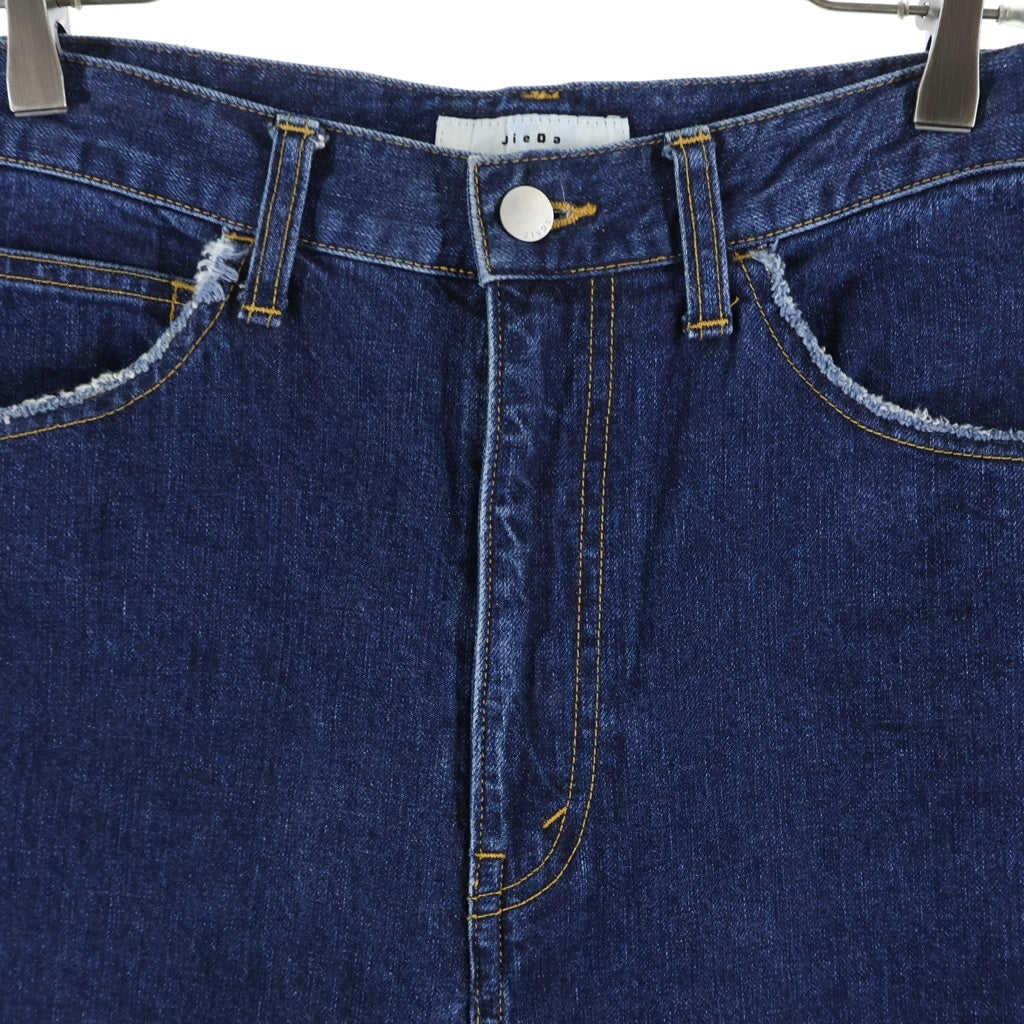 Jieda(ジエダ) EX.LOOSE FIT JEANS ステッチ デザイン ワイド デニムパンツ インディゴ