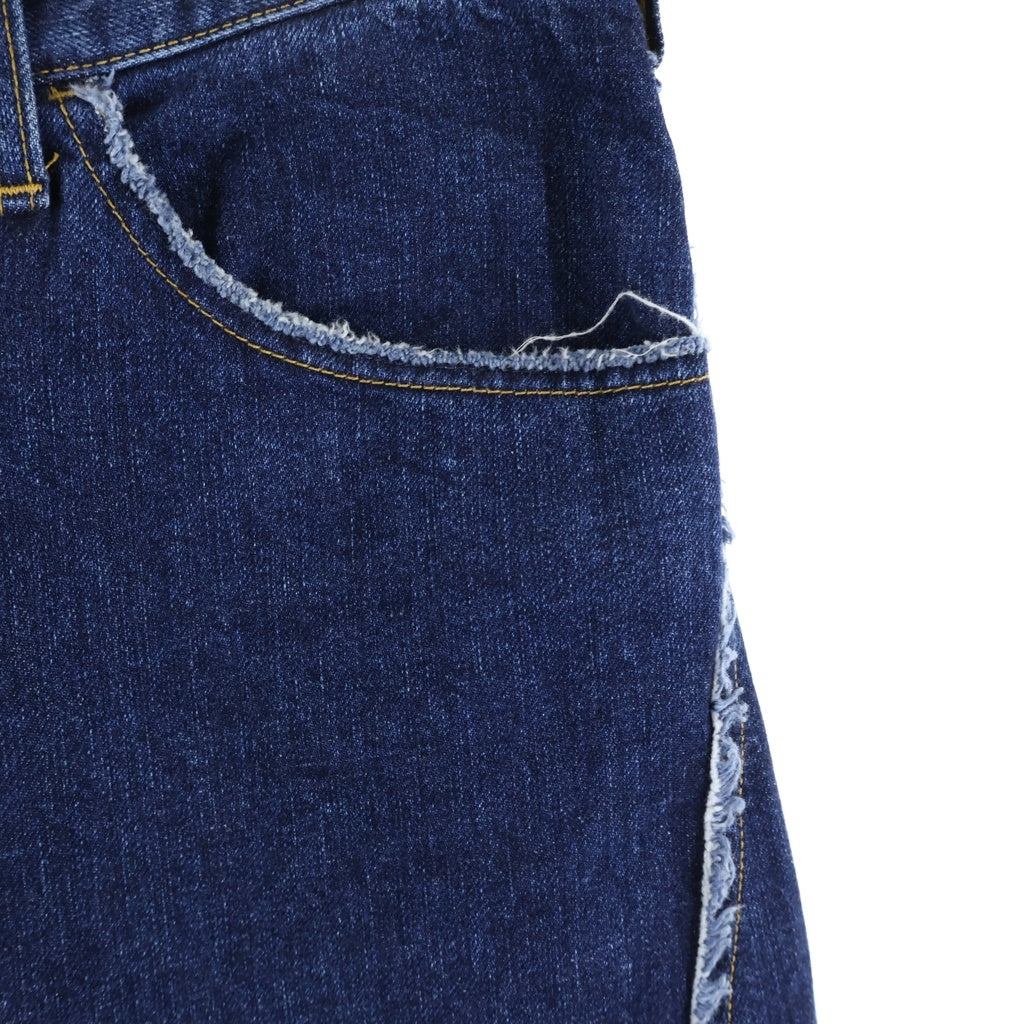 Jieda(ジエダ) EX.LOOSE FIT JEANS ステッチ デザイン ワイド デニムパンツ インディゴ