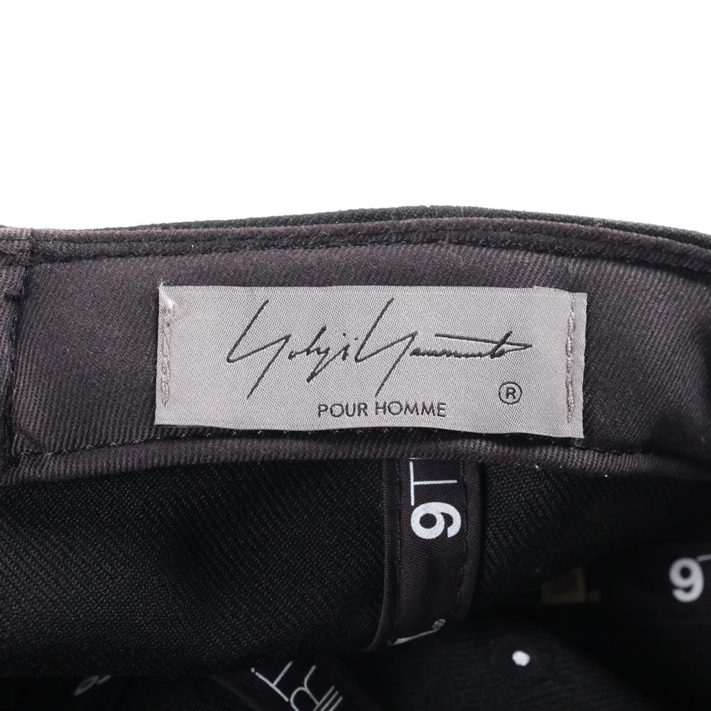 Yohji Yamamoto POUR HOMME(ヨウジヤマモト プールオム) 22AW ×NEW ERA 930 YY LABEL LOGO CAP ×ニューエラ ロゴ刺繍 ベースボールキャップ 帽子 ブラック HE-H81-973