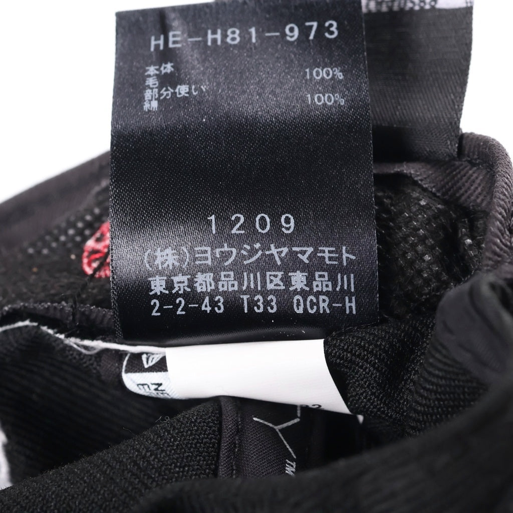 Yohji Yamamoto POUR HOMME(ヨウジヤマモト プールオム) 22AW ×NEW ERA 930 YY LABEL LOGO CAP ×ニューエラ ロゴ刺繍 ベースボールキャップ 帽子 ブラック HE-H81-973