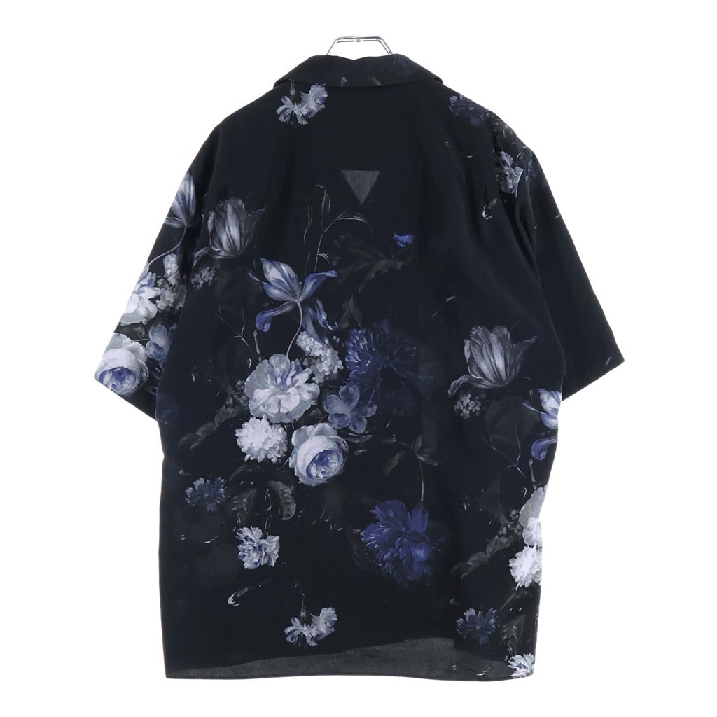 LAD MUSICIAN(ラッドミュージシャン) Oil Painting Flower Short Sleeve Open Collar Shirt オイル ペインティング フラワー ショート スリーブ オープン カラー 半袖シャツ ブラック 2324-126