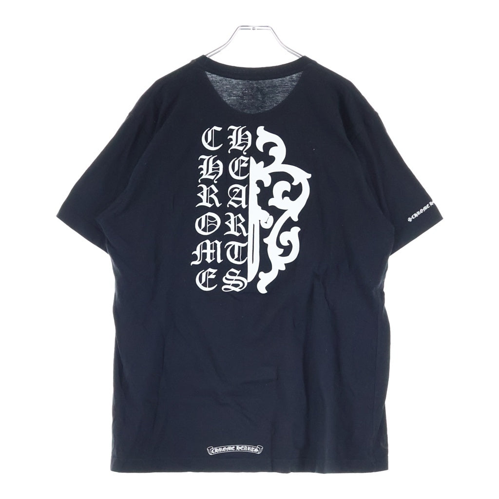 CHROME HEARTS(クロムハーツ) CH S/S バック ヴァインダガー英字ロゴプリント 半袖 カットソー Tシャツ ブラック