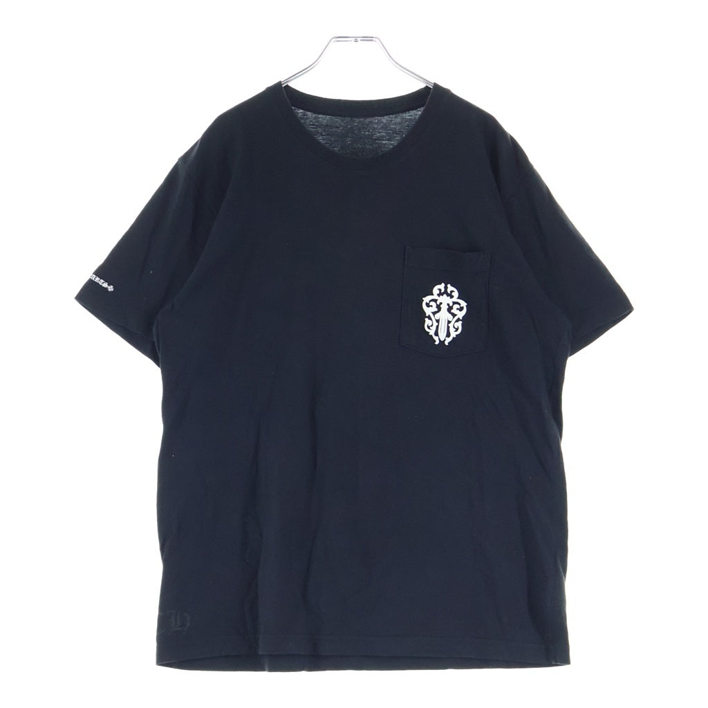 CHROME HEARTS(クロムハーツ) CH S/S バック ヴァインダガー英字ロゴプリント 半袖 カットソー Tシャツ ブラック