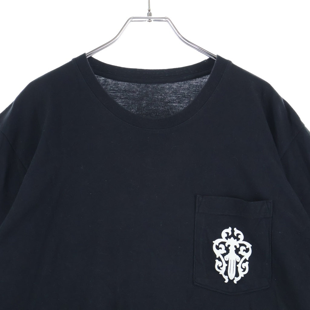 CHROME HEARTS(クロムハーツ) CH S/S バック ヴァインダガー英字ロゴプリント 半袖 カットソー Tシャツ ブラック