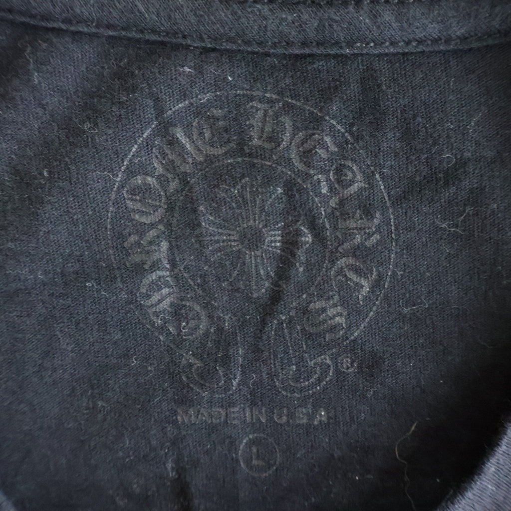 CHROME HEARTS(クロムハーツ) CH S/S バック ヴァインダガー英字ロゴプリント 半袖 カットソー Tシャツ ブラック