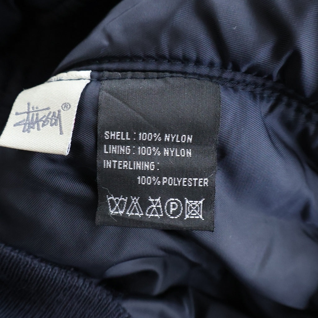 STUSSY(ステューシー) 00S ×ALPHA 25周年記念 MA-1 リブ切り替え ワッペン ミリタリー ジャケット ブラック