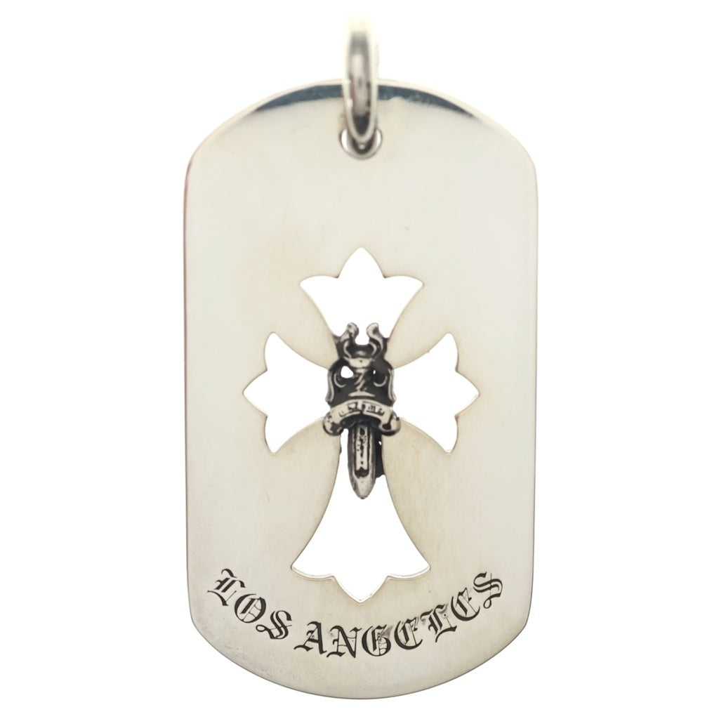 CHROME HEARTS(クロムハーツ) D TAG LRG LTD ラージドッグタグ LA限定ラージドッグタグネックレストップ シルバー