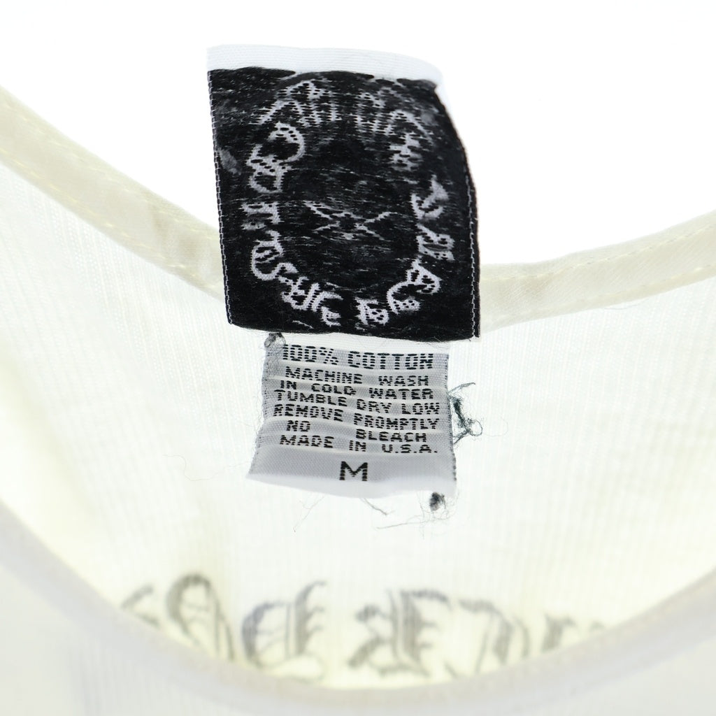 CHROME HEARTS(クロムハーツ) OLD RIB TANK オールド Tバーサイド ロゴプリント リブタンクトップ ホワイト