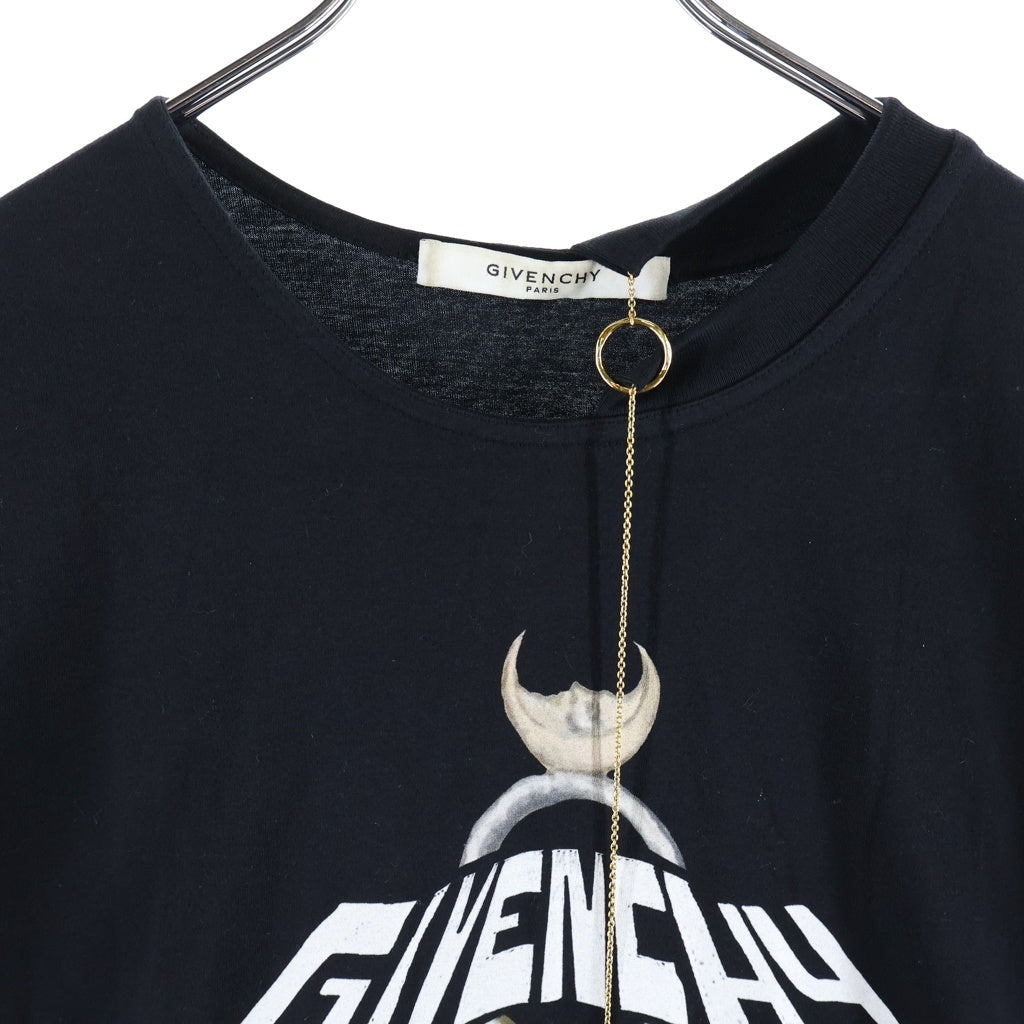 GIVENCHY(ジバンシィ) ネックレスチェーン ロゴ プリント 半袖カットソー Tシャツ ブラック BW706P3Z23