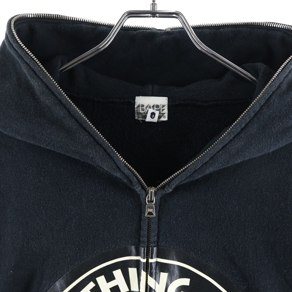 A BATHING APE(アベイシングエイプ) サークル ロゴ プリント フルジップアップ スウェット パーカー ブラック