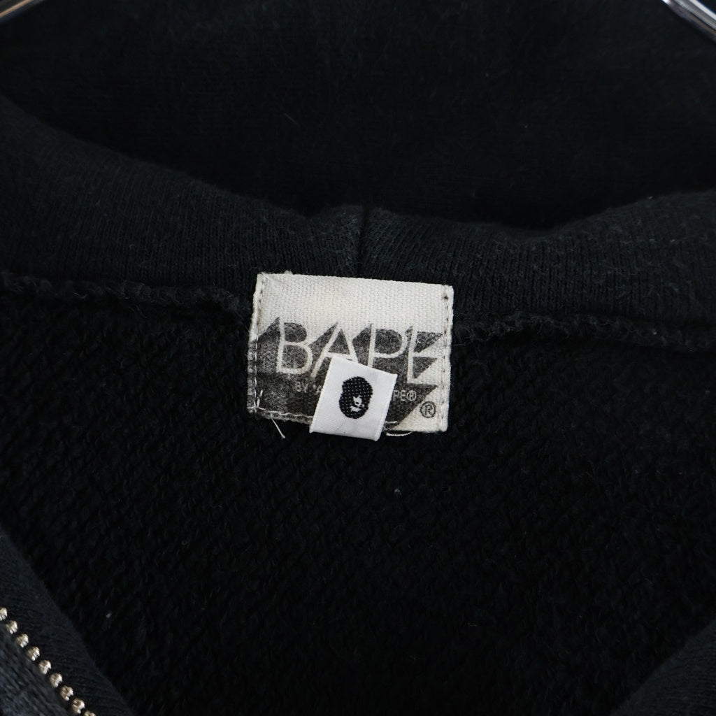 A BATHING APE(アベイシングエイプ) サークル ロゴ プリント フルジップアップ スウェット パーカー ブラック