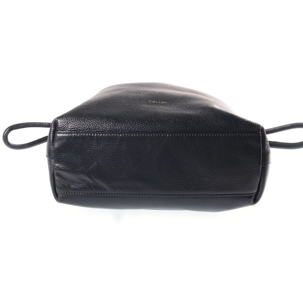 CULLNI(クルニ) Shrink Leather Drawstring Bag シュリンク レザー ドローストリング バッグ ブラック BG-039 レディース