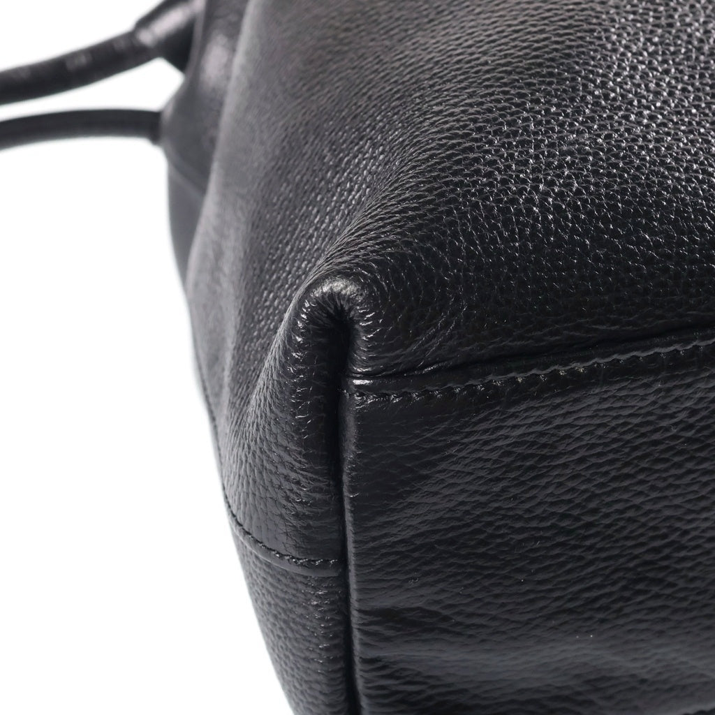 CULLNI(クルニ) Shrink Leather Drawstring Bag シュリンク レザー ドローストリング バッグ ブラック BG-039 レディース