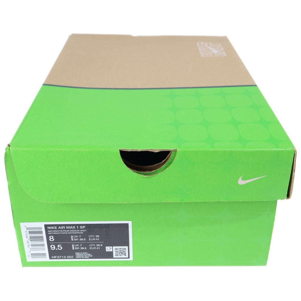 NIKE(ナイキ) ×HUF AIR MAX1 ANTHRACITE AND MIDIUM GREY ハフ エアマックス1 アンスラサイト アンド ミディアムグレー スニーカー グレー/グリーン US8/26cm HF3713-002