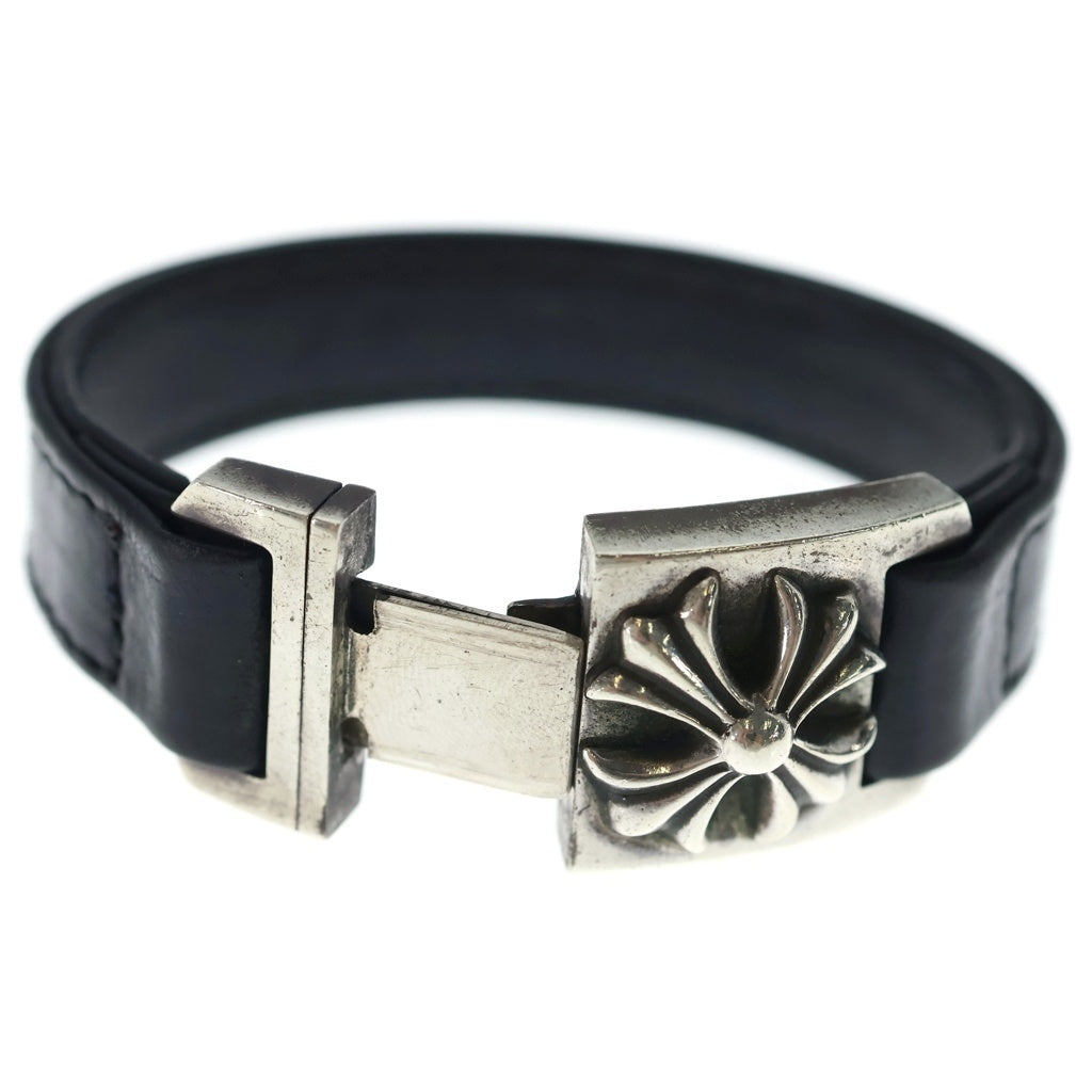 CHROME HEARTS(クロムハーツ) HARNESS CROSS BOX ハーネス クロスボックス レザーブレスレット シルバー/ブラック