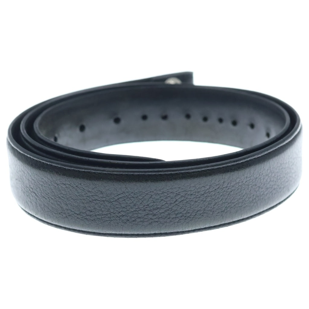 CHROME HEARTS(クロムハーツ) 1.5 STRAP 1.5inchスクロールレーベルリベッツ レザーベルト ブラック