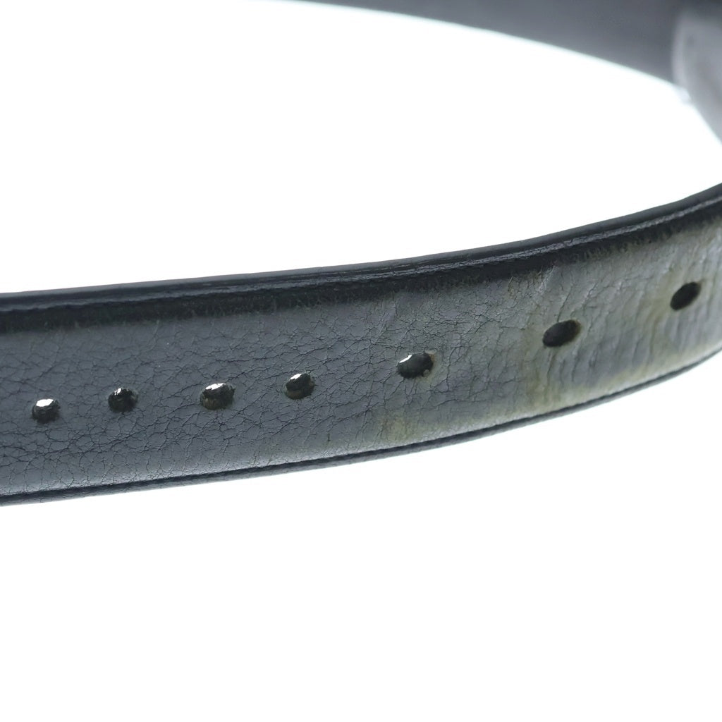 CHROME HEARTS(クロムハーツ) 1.5 STRAP 1.5inchスクロールレーベルリベッツ レザーベルト ブラック