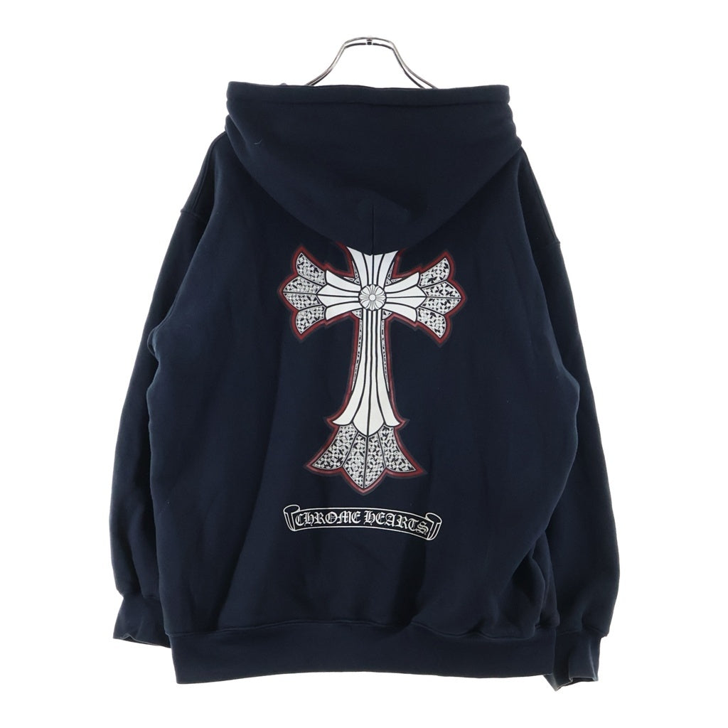 CHROME HEARTS(クロムハーツ) OLD オールド ダブルCHクロスプリント ダガージップアップ スウェット パーカー ブラック