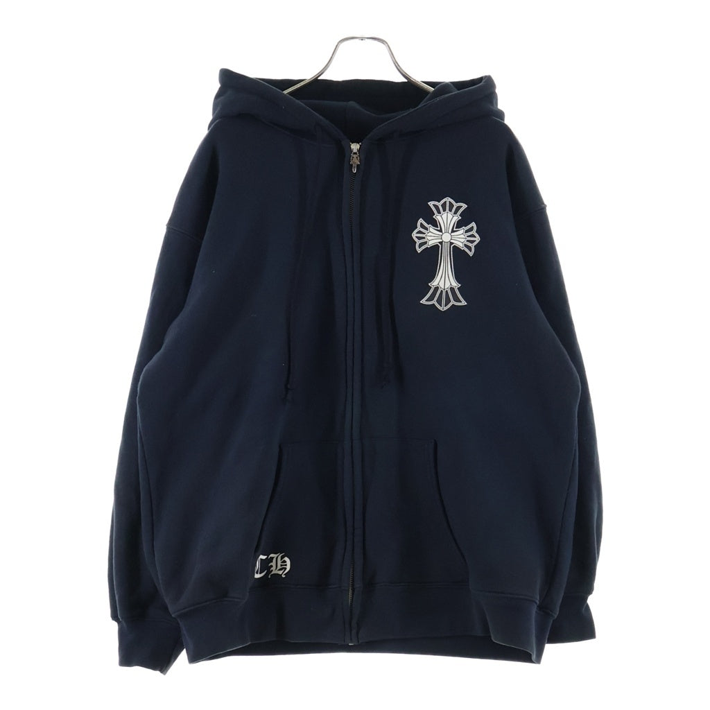 CHROME HEARTS(クロムハーツ) OLD オールド ダブルCHクロスプリント ダガージップアップ スウェット パーカー ブラック