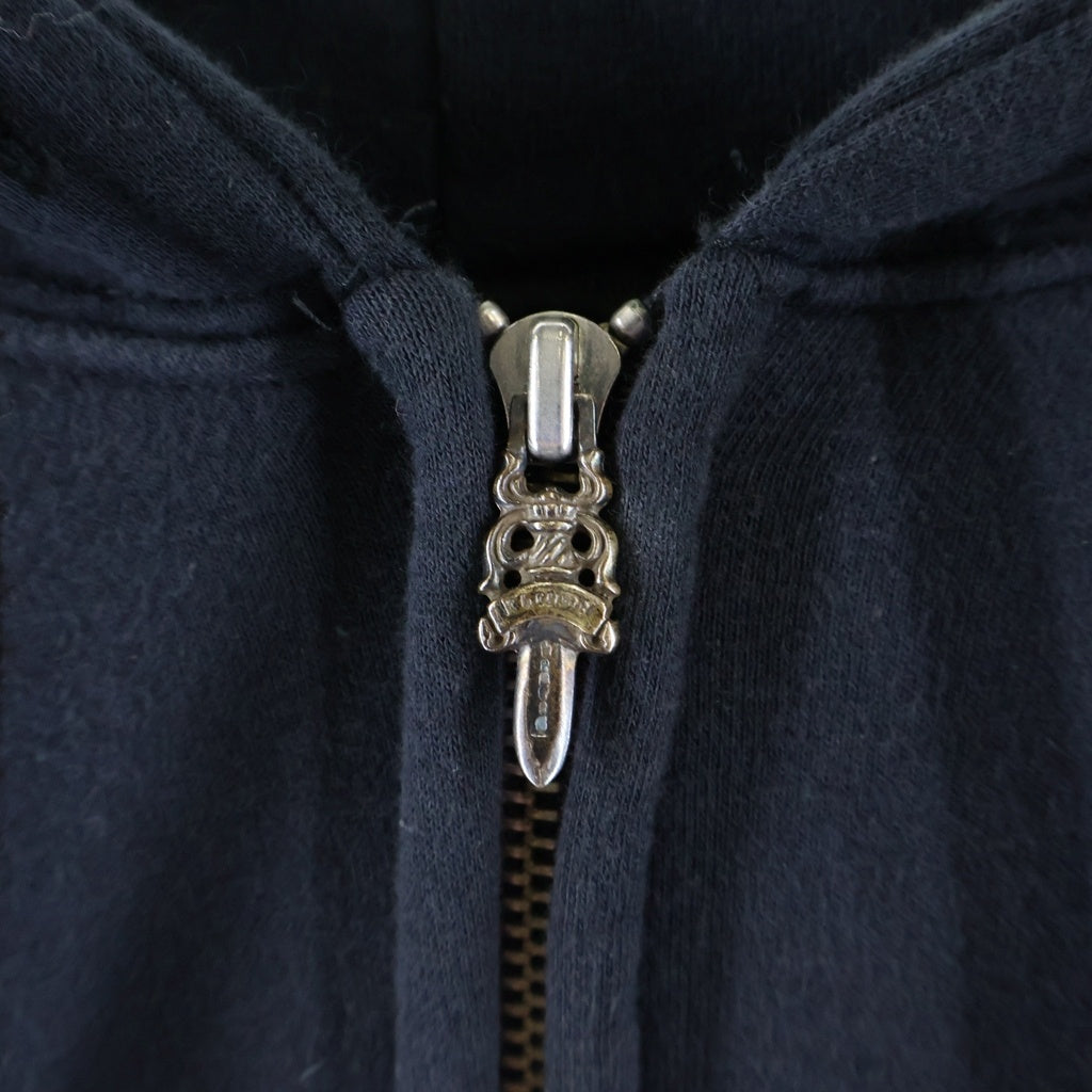 CHROME HEARTS(クロムハーツ) OLD オールド ダブルCHクロスプリント ダガージップアップ スウェット パーカー ブラック