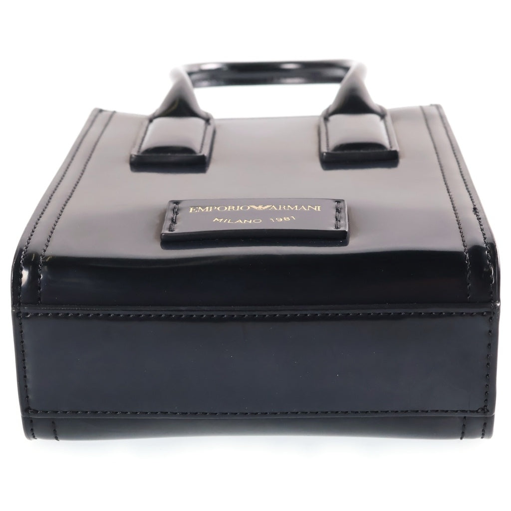 EMPORIO ARMANI(エンポリオアルマーニ) Mini bag with shoulder strap in a brushed finish ニ バッグ ウィズ ショルダーストラップ イン ア ブラッシュト フィニッシュ ブラック Y3H339 レディース