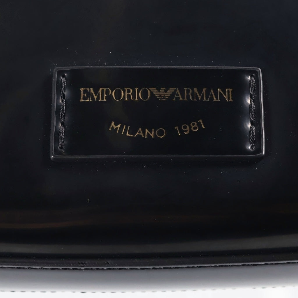 EMPORIO ARMANI(エンポリオアルマーニ) Mini bag with shoulder strap in a brushed finish ニ バッグ ウィズ ショルダーストラップ イン ア ブラッシュト フィニッシュ ブラック Y3H339 レディース