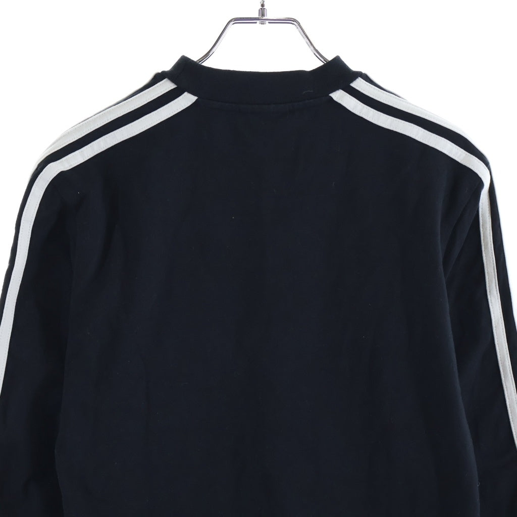 BALENCIAGA(バレンシアガ) ×adida アディダス ロゴプリント サイドスリーライン 長袖Tシャツ ブラック レディース 723792 TNVP2