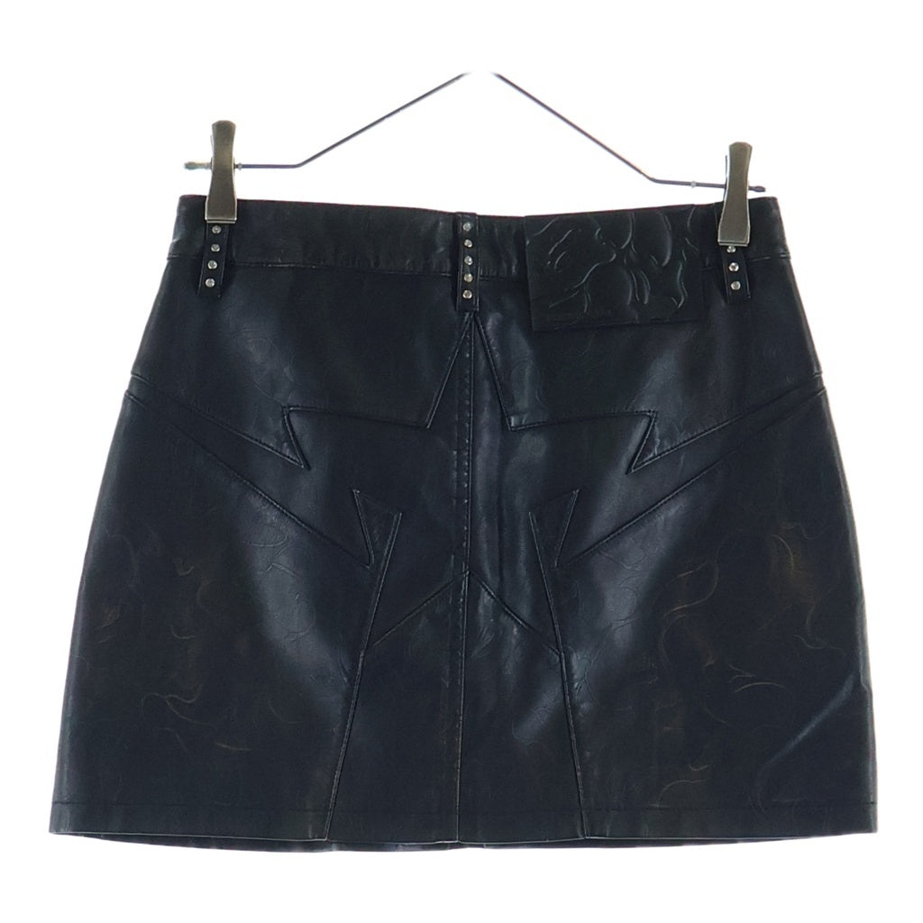 A BATHING APE(アベイシングエイプ) Studded Mini Skirt フェイクレザー 総柄スタッズ ミニスカート ブラック レディース 001SKL802301L