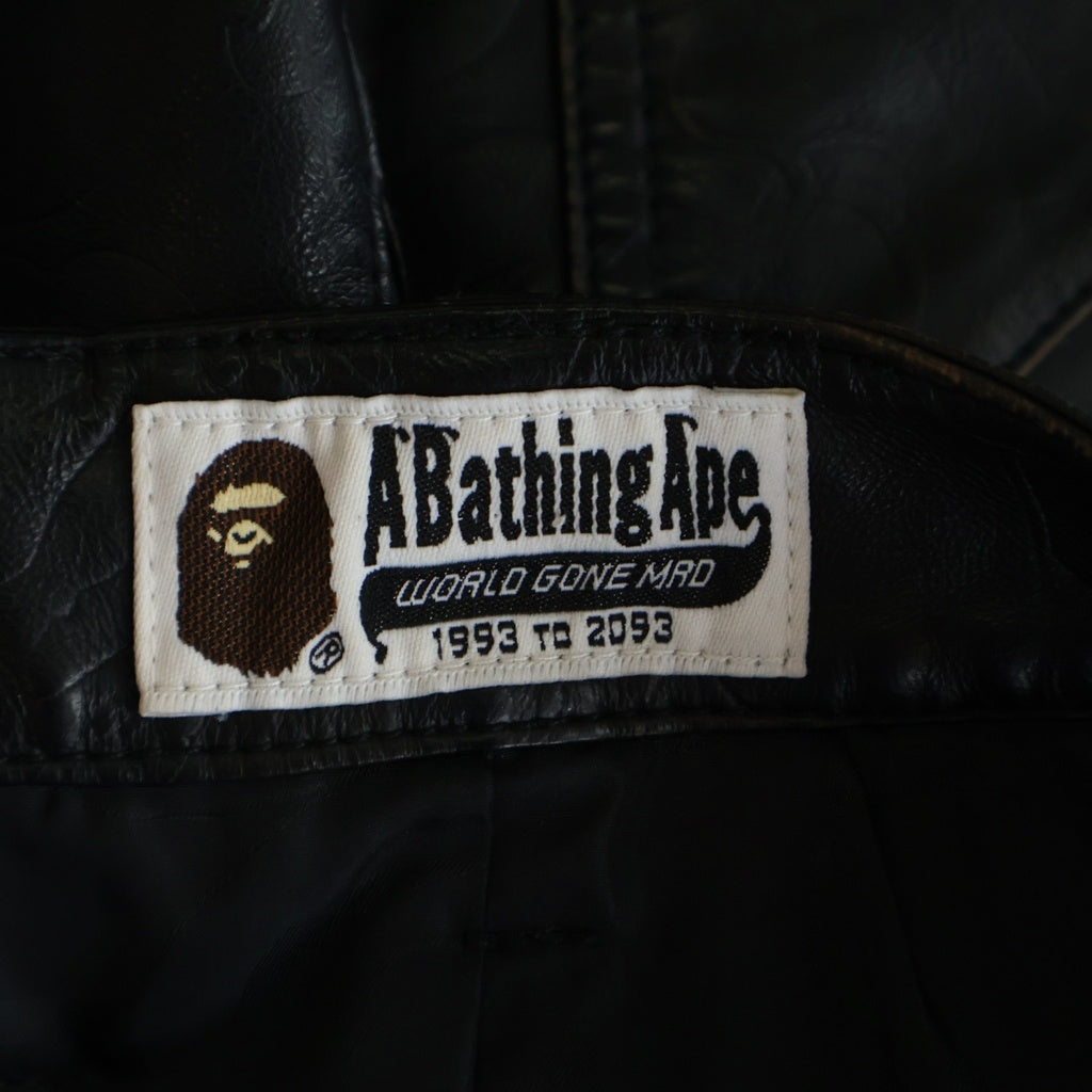 A BATHING APE(アベイシングエイプ) Studded Mini Skirt フェイクレザー 総柄スタッズ ミニスカート ブラック レディース 001SKL802301L